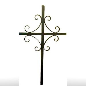 Decorative Wrought Iron Metal Cross 
22 in X 14 inches